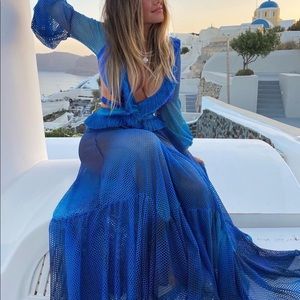 NWT PATBO blue ombre netted beach dress